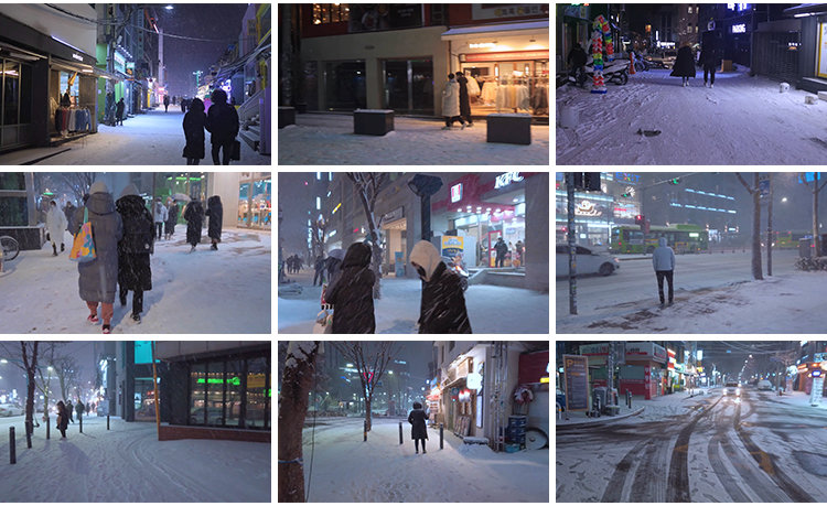 【630款】城市街道雪景下雪天夜晚街头冬天冬季雪花走拍风景视频素材 第4张