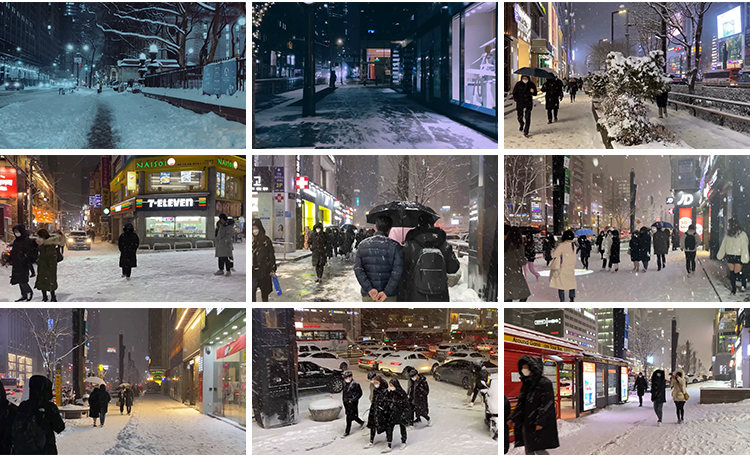 【630款】城市街道雪景下雪天夜晚街头冬天冬季雪花走拍风景视频素材 第8张